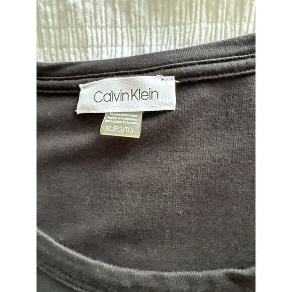 Calvin Klein Little Black Dress Embellished Logo Gold Short Sleeve Women's XL - Picture 3 of 7